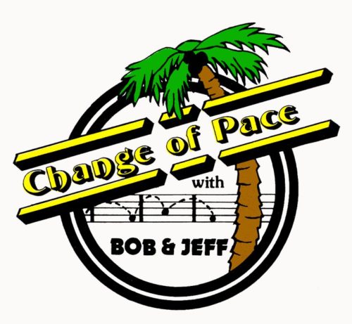Change of Pace with bob and jeff logo with a palm tree