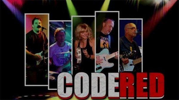 code red band cover with 5 images of band members performing