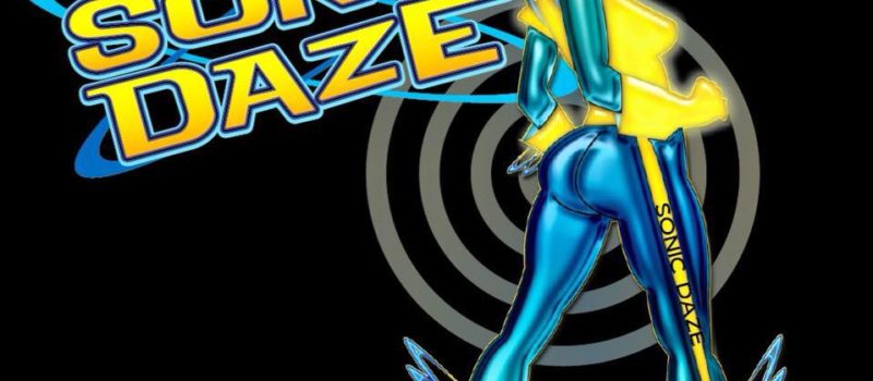 sonic daze logo with cartoon woman wearing space helmet