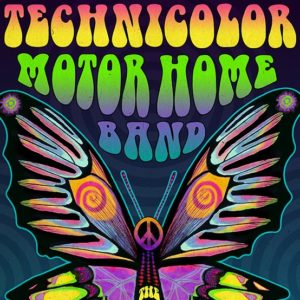 abstract butterfly logo for technicolor motor home band