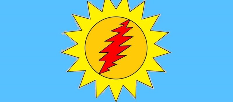 better weather band logo with yellow sun and red lightening bolt